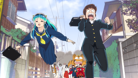 Lum et Ataru, course-poursuite dans le quartier